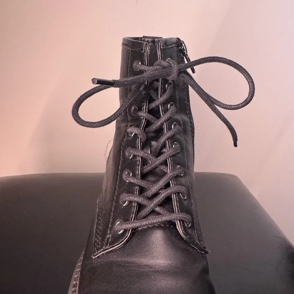 Madden Girl Black Platform Lace-Up Boots